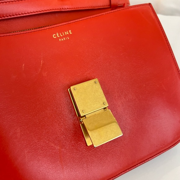 CELINE Goatskin Medium Classic Box Flap Bag Cinnamon - Picture 12 of 13